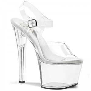 Pleaser Treasure-708 Hakken Dames Clear | BELGIE BEGAKISQ