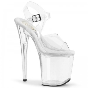 Pleaser Treasure-808FLA Hakken Dames Clear | BELGIE BEIFDWSJ