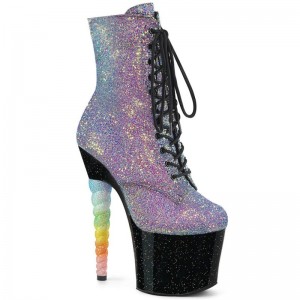 Pleaser Unicorn-1020G Laarzen Dames Paars Zwart | BELGIE BEFSLWXI