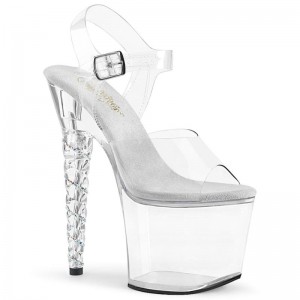 Pleaser Unicorn-708RSH Hakken Dames Clear | BELGIE BEAUTQYW