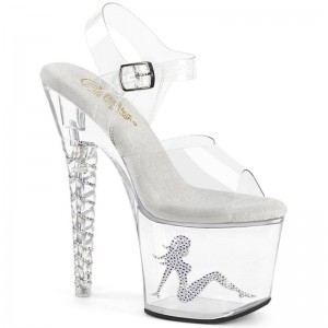 Pleaser Unicorn-708TGRS Hakken Dames Clear | BELGIE BETGHKMC