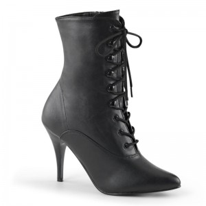 Pleaser Vanity-1020 Vegan Leather Laarzen Dames Zwart | BELGIE BEYMQEVU