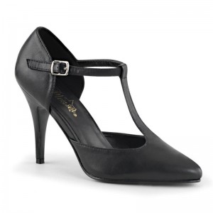 Pleaser Vanity-415 Vegan Leather Hakken Dames Zwart | BELGIE BEFUWAOX