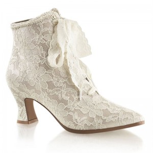 Pleaser Victorian-30 Laarzen Dames Beige | BELGIE BEEPVQFA