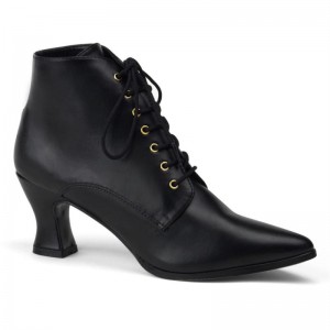 Pleaser Victorian-35 Laarzen Dames Zwart | BELGIE BESQFOIB