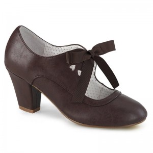 Pleaser Wiggle-32 Hakken Dames Bruin | BELGIE BEMPLRNW