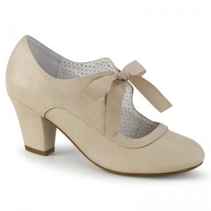 Pleaser Wiggle-32 Vegan Leather Hakken Dames Beige | BELGIE BEQXLNIG