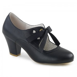 Pleaser Wiggle-32 Vegan Leather Hakken Dames Zwart | BELGIE BETAXYPK