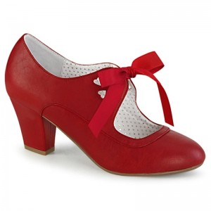 Pleaser Wiggle-32 Vegan Leather Hakken Dames Rood | BELGIE BEXMUODK