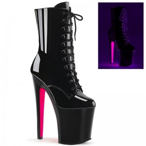 Pleaser Xtreme-1020TT Laarzen Dames Zwart Roze | BELGIE BEHEQLTM