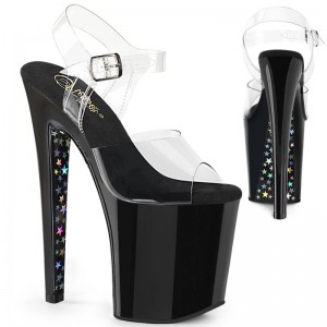 Pleaser Xtreme-808CHS Hologram Hakken Dames Zilver | BELGIE BEGBHXQM