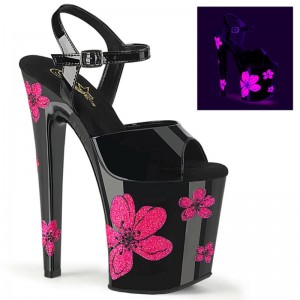 Pleaser Xtreme-809HB Hakken Dames Zwart Roze | BELGIE BEWMPRLY