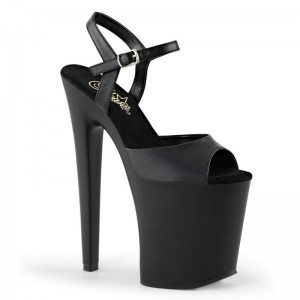 Pleaser Xtreme-809 Vegan Leather Hakken Dames Zwart | BELGIE BESTHGRB