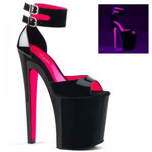 Pleaser Xtreme-875TT Hakken Dames Roze Zwart | BELGIE BEXRMGAJ