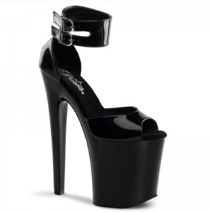 Pleaser Xtreme-875 Hakken Dames Zwart | BELGIE BEZROTDW