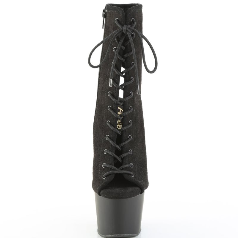 Pleaser Adore-1016 Faux Suede Laarzen Dames Zwart | BELGIE BEGMPWIF