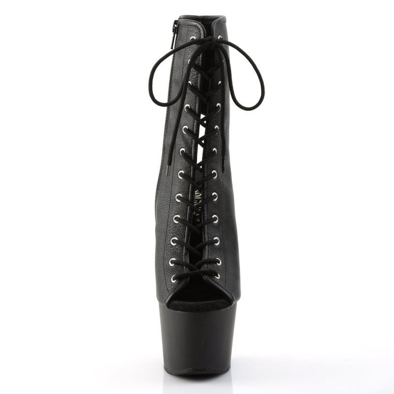 Pleaser Adore-1016 Vegan Leather Laarzen Dames Zwart | BELGIE BEKHTXNF