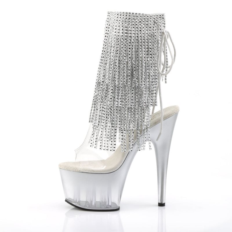 Pleaser Adore-1017RSFT Laarzen Dames Zilver | BELGIE BEXHYFWB