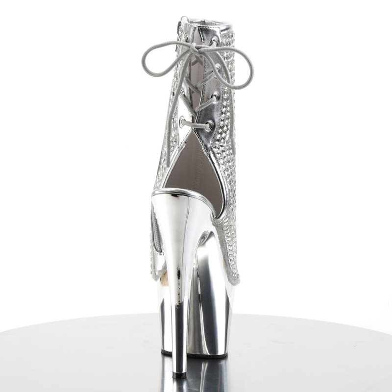 Pleaser Adore-1018DCS Laarzen Dames Zilver | BELGIE BEENLMBQ