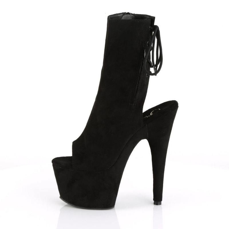 Pleaser Adore-1018FS Suede Laarzen Dames Zwart | BELGIE BESABMHR