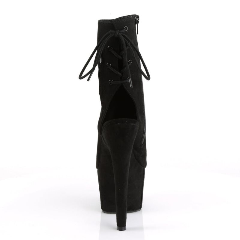 Pleaser Adore-1018FS Suede Laarzen Dames Zwart | BELGIE BESABMHR