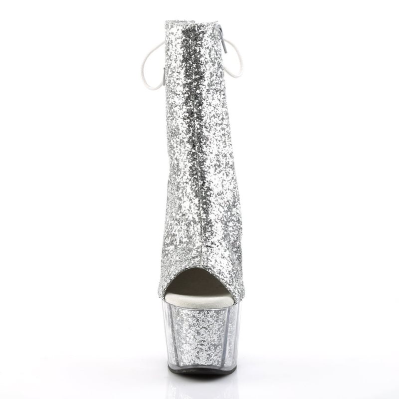 Pleaser Adore-1018G Laarzen Dames Zilver | BELGIE BEDSTAGP