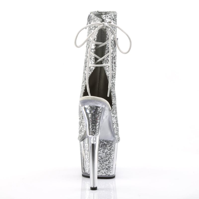 Pleaser Adore-1018G Laarzen Dames Zilver | BELGIE BEDSTAGP