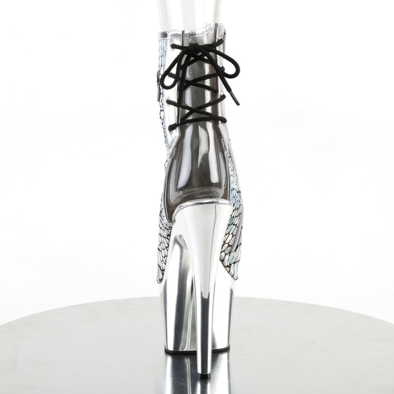 Pleaser Adore-1018HG Hologram Laarzen Dames Zilver | BELGIE BELDQAVS