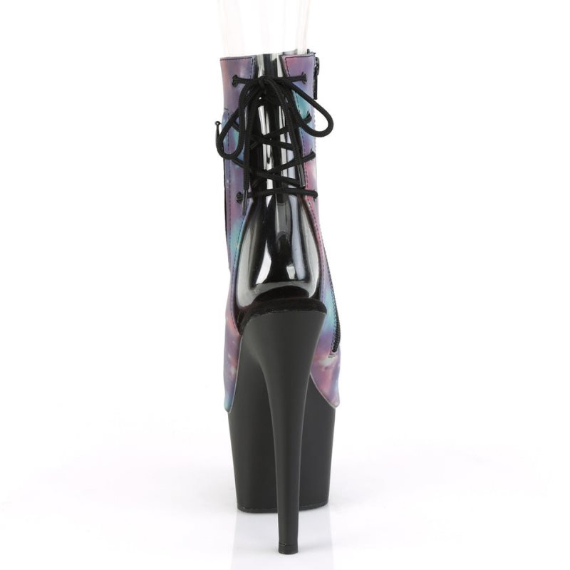 Pleaser Adore-1018REFL Laarzen Dames Paars Zwart | BELGIE BEFOBAEP