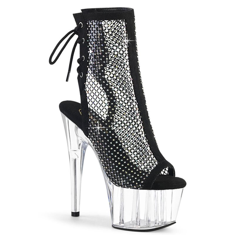 Pleaser Adore-1018RM Faux Suede Laarzen Dames Zwart | BELGIE BEZLPUBA