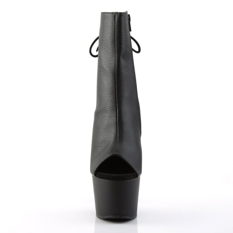 Pleaser Adore-1018 Vegan Leather Laarzen Dames Zwart | BELGIE BEFIYDBW