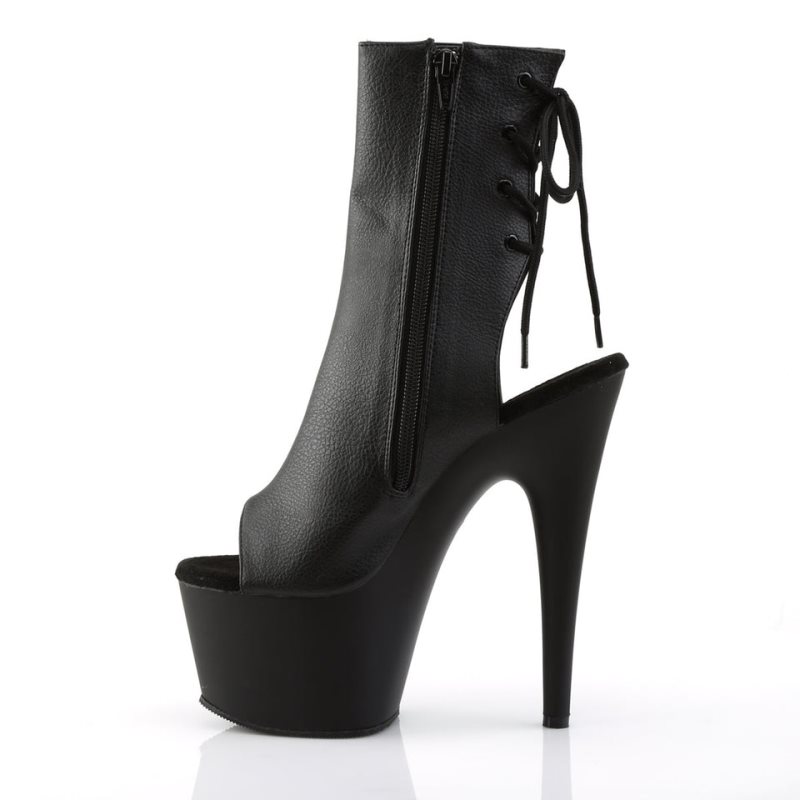 Pleaser Adore-1018 Vegan Leather Laarzen Dames Zwart | BELGIE BEFIYDBW