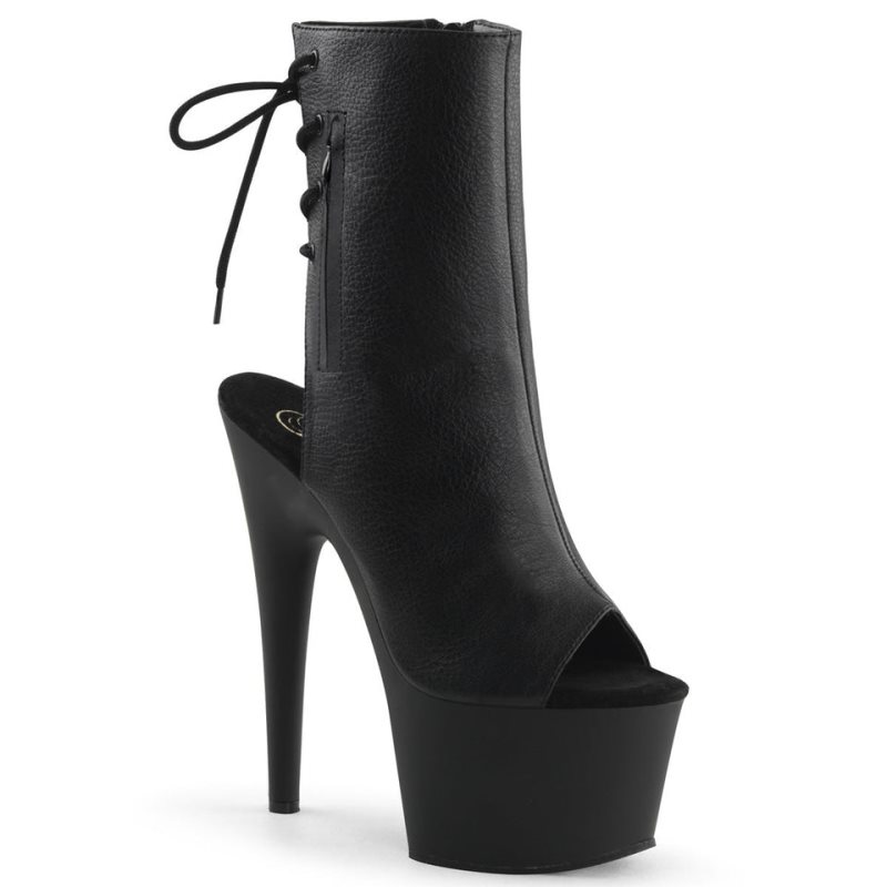 Pleaser Adore-1018 Vegan Leather Laarzen Dames Zwart | BELGIE BEFIYDBW