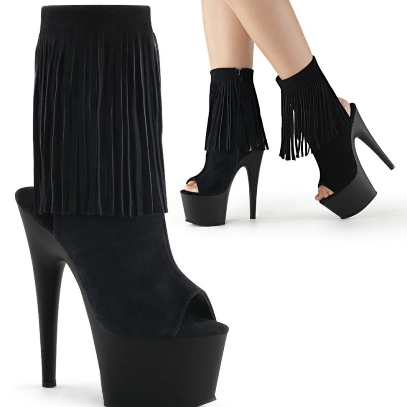 Pleaser Adore-1019 Suede Laarzen Dames Zwart | BELGIE BEITOVMY
