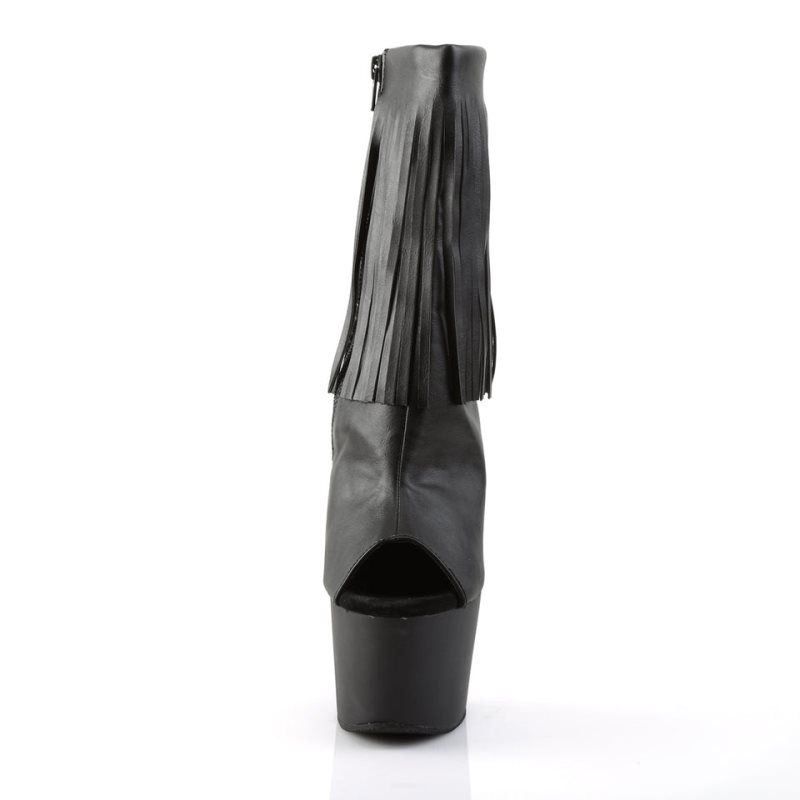 Pleaser Adore-1019 Vegan Leather Laarzen Dames Zwart | BELGIE BELTNPVG