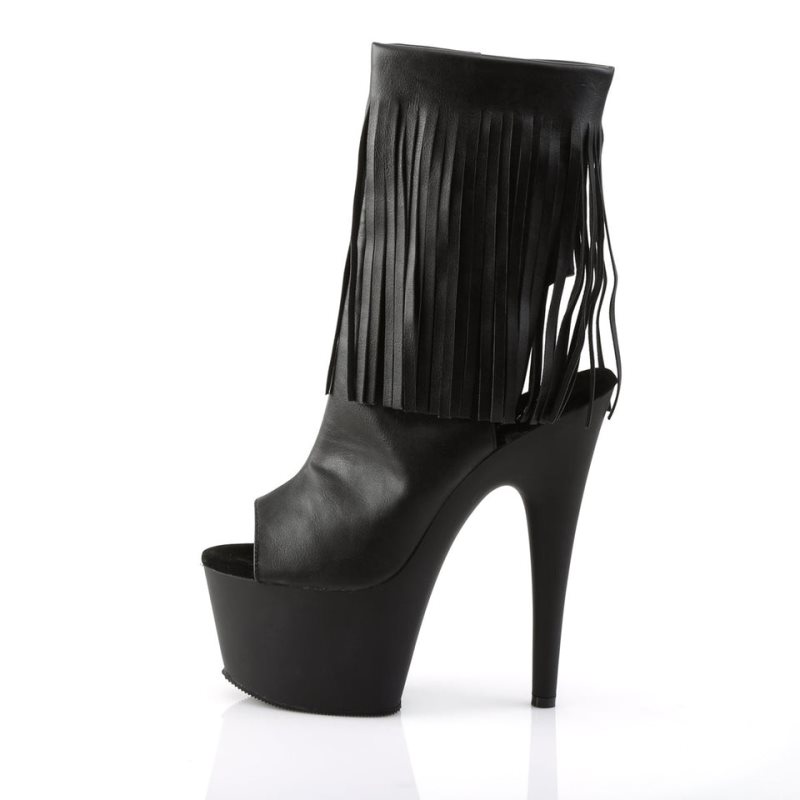 Pleaser Adore-1019 Vegan Leather Laarzen Dames Zwart | BELGIE BELTNPVG