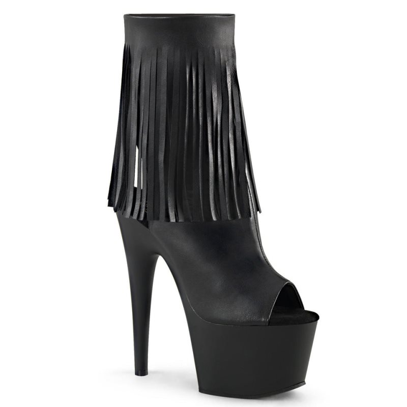 Pleaser Adore-1019 Vegan Leather Laarzen Dames Zwart | BELGIE BELTNPVG