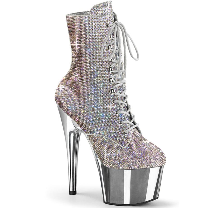 Pleaser Adore-1020CHRS Laarzen Dames Gekleurd Zilver | BELGIE BEVRHZES