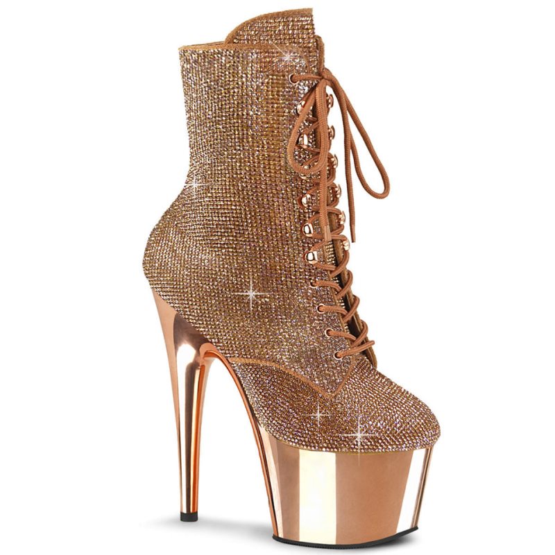 Pleaser Adore-1020CHRS Laarzen Dames Roze Goud | BELGIE BEWCIXSK