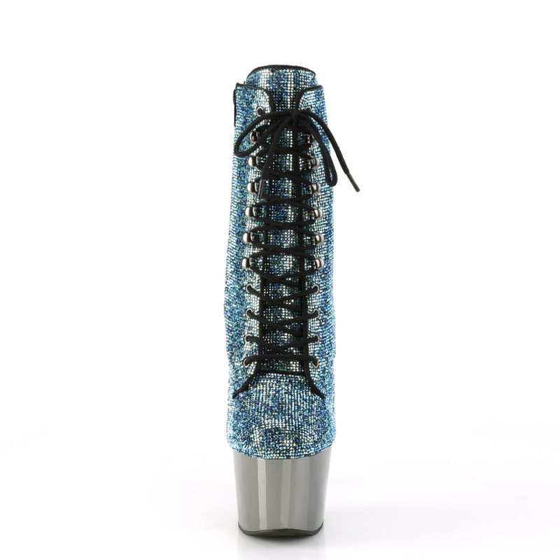 Pleaser Adore-1020CHRS Laarzen Dames Turquoise Grijs | BELGIE BEVTEIQM