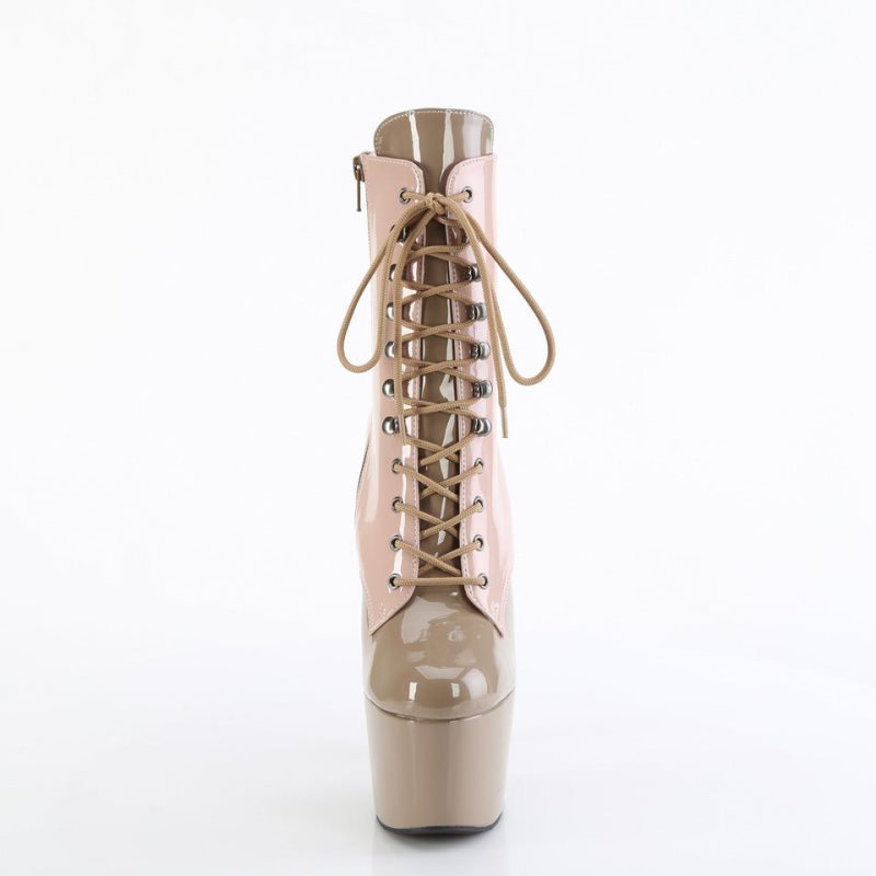 Pleaser Adore-1020DC Laarzen Dames Beige Bruin | BELGIE BEKFTRPQ