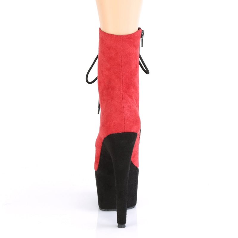 Pleaser Adore-1020FSTT Laarzen Dames Rood Zwart | BELGIE BEYHQNKD