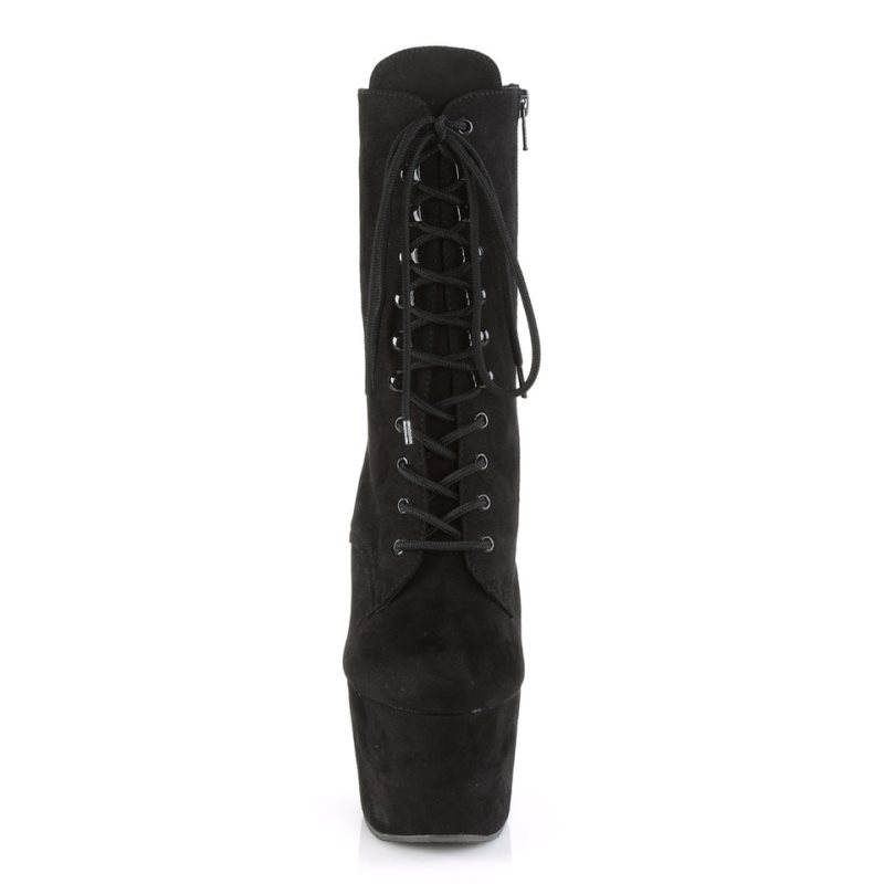 Pleaser Adore-1020FS Faux Suede Laarzen Dames Zwart | BELGIE BEKYUVCB