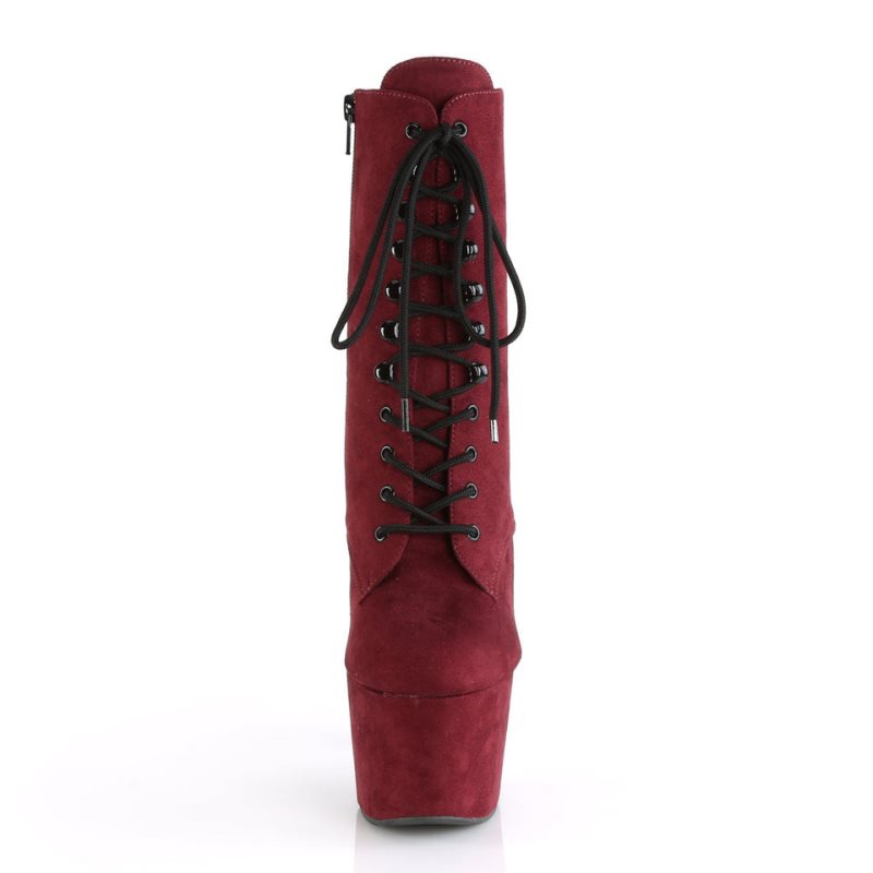 Pleaser Adore-1020FS Faux Suede Laarzen Dames Bordeaux | BELGIE BEKPYWRH