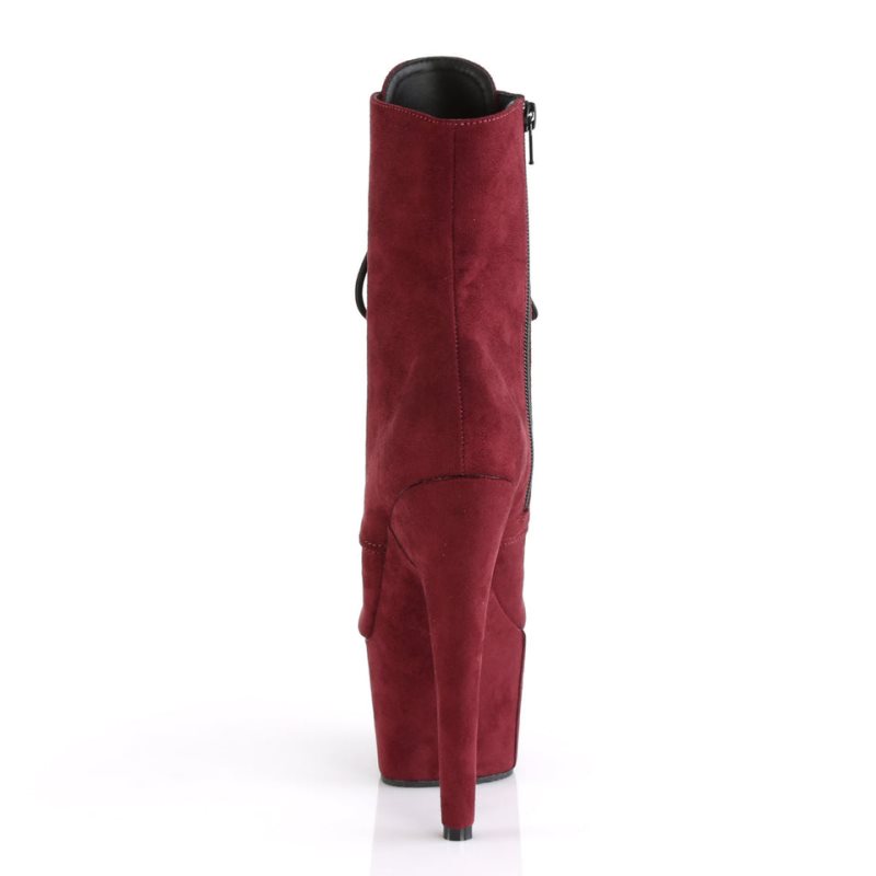 Pleaser Adore-1020FS Faux Suede Laarzen Dames Bordeaux | BELGIE BEKPYWRH