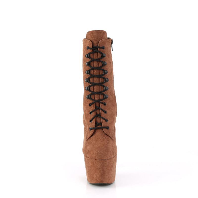 Pleaser Adore-1020FS Faux Suede Laarzen Dames Bruin | BELGIE BEERSPHW