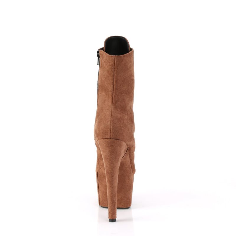 Pleaser Adore-1020FS Faux Suede Laarzen Dames Bruin | BELGIE BEERSPHW