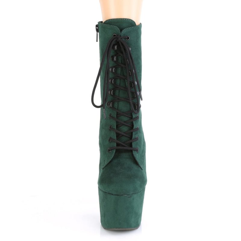 Pleaser Adore-1020FS Faux Suede Laarzen Dames Groen | BELGIE BEUPZSMT