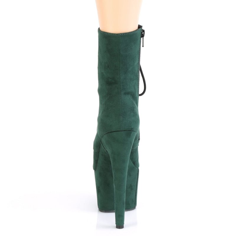 Pleaser Adore-1020FS Faux Suede Laarzen Dames Groen | BELGIE BEUPZSMT