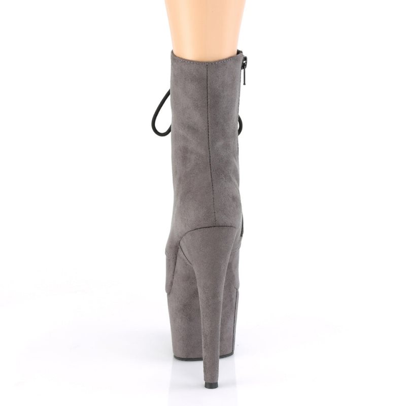 Pleaser Adore-1020FS Faux Suede Laarzen Dames Grijs | BELGIE BEWDMRVS
